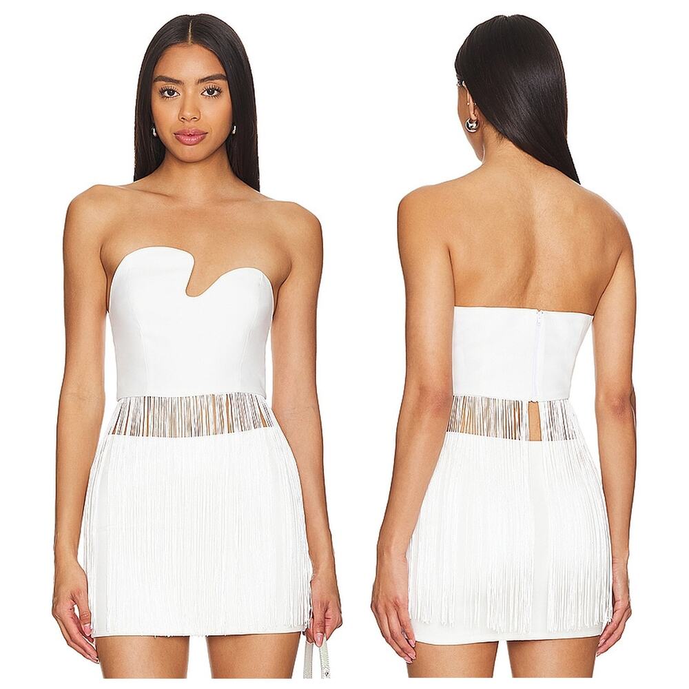 Amanda Uprichard Puzzle Top Strapless Fringe Going Out Night Out Evening S